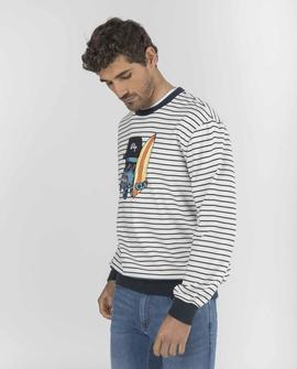 SUDADERA HAWAIIAN SURFER DE RAYAS MARINERAS