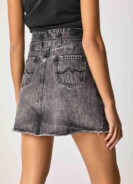 MINIFALDA VAQUERA RAISA EN DENIM GRIS OSCURO