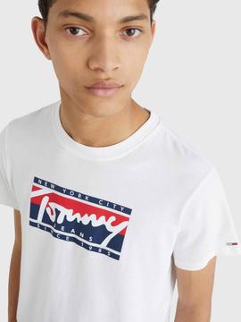 CAMISETA ESSENTIAL CON LOGO BLANCA