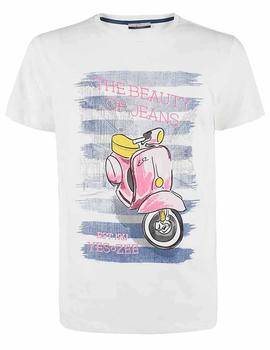 CAMISETA DE HOMBRE ESTAMPADA BLANCA