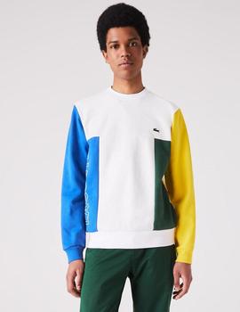 SUDADERA LACOSTE COLOR BLOCK MULTICOLOR