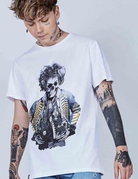 CAMISETA UNISEX HENDRIX SKULL BLANCA