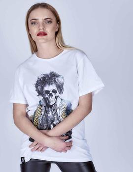 CAMISETA UNISEX HENDRIX SKULL BLANCA