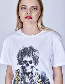 CAMISETA UNISEX HENDRIX SKULL BLANCA