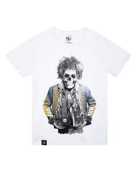 CAMISETA UNISEX HENDRIX SKULL BLANCA