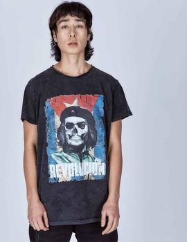 CAMISETA UNISEX REVOLUCIÓN SKULL NEGRA DEGRADÉ