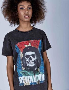 CAMISETA UNISEX REVOLUCIÓN SKULL NEGRA DEGRADÉ