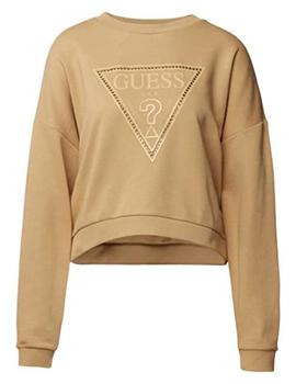 Sudadera Guess crop morada para mujer