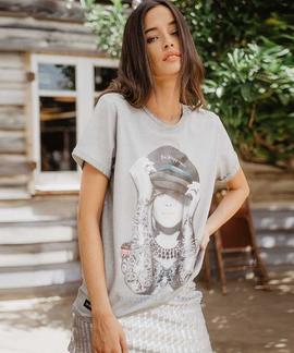 CAMISETA UNISEX PEPA FLORES GRIS FADE OUT