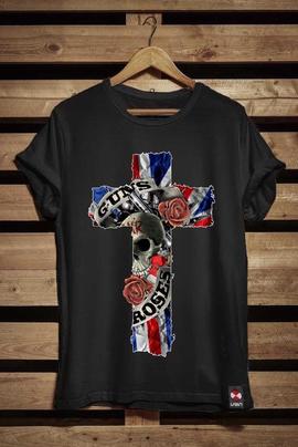 CAMISETA DE HOMBRE GUN END NEGRA