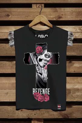 CAMISETA DE MUJER OVERSIZE REVENGE NEGRA