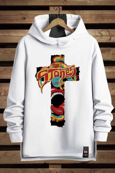 SUDADERA LARGA DE MUJER STONES BLANCA