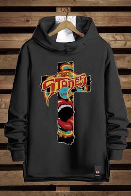 SUDADERA LARGA DE MUJER STONES NEGRA