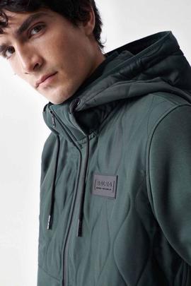 CHAQUETA DE FELPA CON ACOLCHADO VERDE