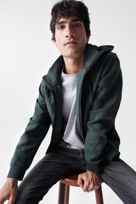 CHAQUETA DE FELPA CON ACOLCHADO VERDE