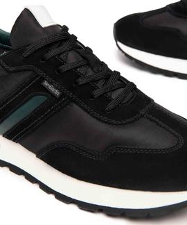 ZAPATILLAS DE ANTE, PIEL Y NAILON NEGRAS