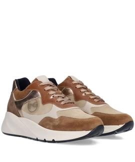 SNEAKERS DE ANTE Y PIEL CAMEL Y BEIGE