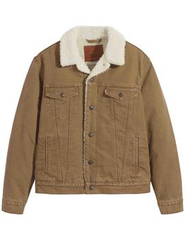 CAZADORA VAQUERA SHERPA EN LONA CANVAS CAMEL