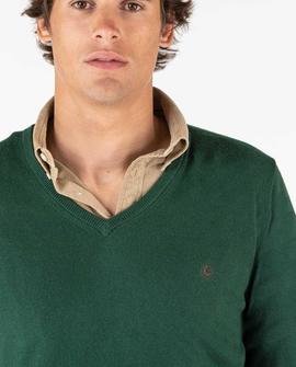 JERSEY CUELLO PICO CODERAS VERDE BOTELLA