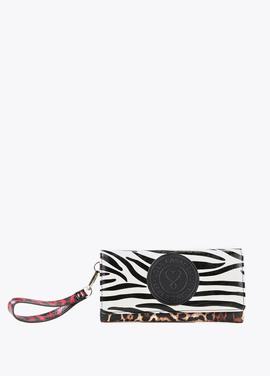 CARTERA PATCH ANIMAL CEBRA PRINT