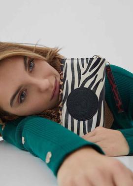 CARTERA PATCH ANIMAL CEBRA PRINT