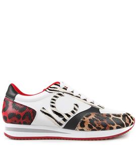 SNEAKER BLANCA CON ANIMAL PRINT