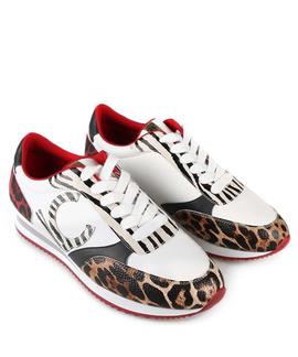 SNEAKER BLANCA CON ANIMAL PRINT