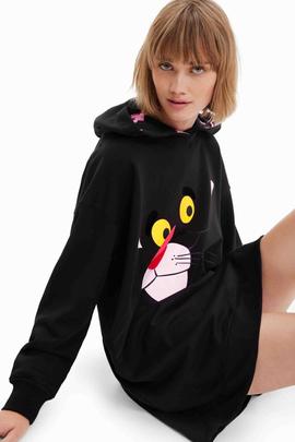 VESTIDO SUDADERA PINK PANTHER NEGRO