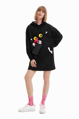 VESTIDO SUDADERA PINK PANTHER NEGRO