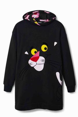 VESTIDO SUDADERA PINK PANTHER NEGRO