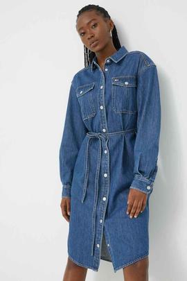 VESTIDO CAMISERO EN DENIM AZUL DEGRADÉ