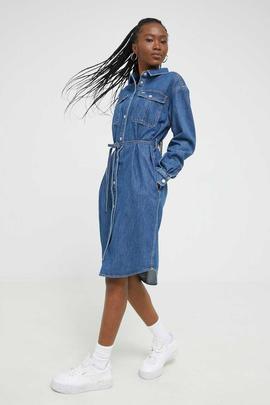 VESTIDO CAMISERO EN DENIM AZUL DEGRADÉ