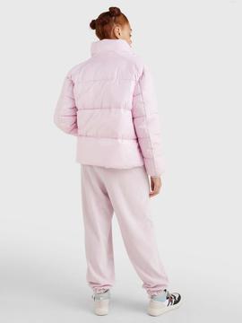 CHAQUETA ACOLCHADA TONAL BADGE ROSA