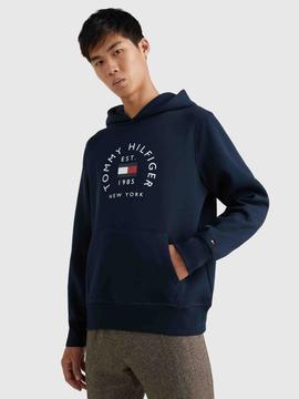 SUDADERA CON CAPUCHA HILFIGER ARCO DE BANDERA AZUL MARINO