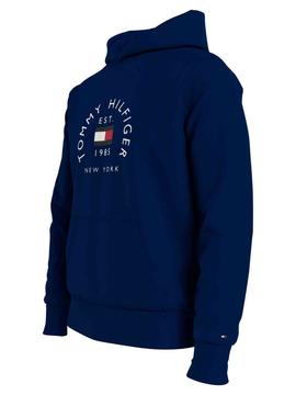 SUDADERA CON CAPUCHA HILFIGER ARCO DE BANDERA AZUL MARINO