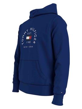 SUDADERA CON CAPUCHA HILFIGER ARCO DE BANDERA AZUL ROYAL