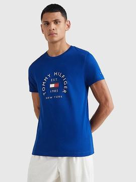 CAMISETA SLIM FIT ARCO DE BANDERA AZUL ROYAL