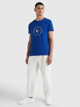 CAMISETA SLIM FIT ARCO DE BANDERA AZUL ROYAL