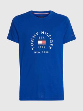 CAMISETA SLIM FIT ARCO DE BANDERA AZUL ROYAL