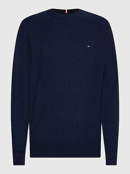 JERSEY CUELLO REDONDO PIMA COTTON CASHMERE AZUL MARINO