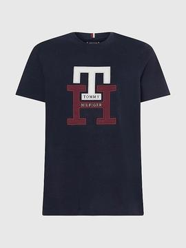 CAMISETA REGULAR FIT TH MONOGRAM AZUL MARINO