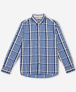 CAMISA MIDSCALE FLANNEL REGULAR FIT DE CUADROS AZULES