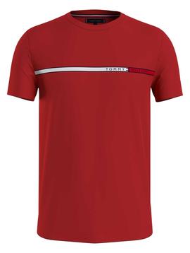 CAMISETA SLIM FIT CON LOGO EN EL PECHO ROJA