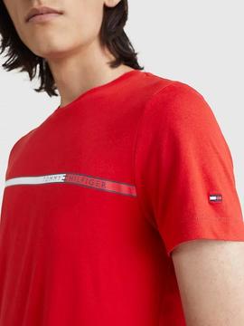 CAMISETA SLIM FIT CON LOGO EN EL PECHO ROJA