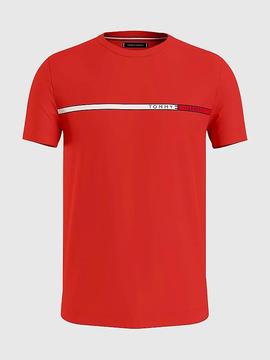 CAMISETA SLIM FIT CON LOGO EN EL PECHO ROJA