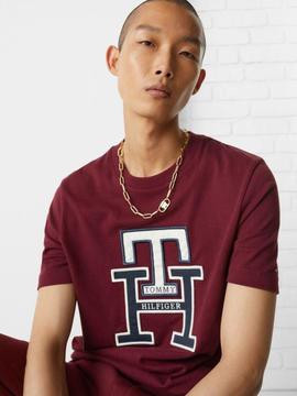 CAMISETA REGULAR FIT TH MONOGRAM GRANATE