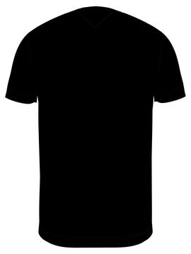 CAMISETA SLIM FIT TEXT BAR CORP NEGRA