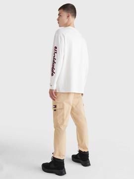 CAMISETA MANGA LARGA RELAXED FIT COLLEGIATE SKATER CRUDO