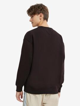 SUDADERA REGULAR FIT LINEAR PLACEMENT NEGRA