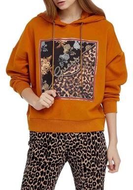 SUDADERA POLAR ZENOVIA CON PATCH EN ANIMAL PRINT